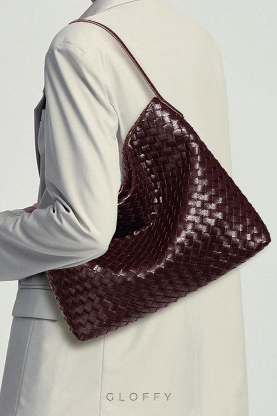 Ardena Örgü Desenli Büyük Omuz Çantası