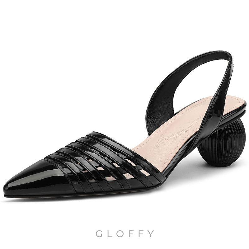 Aria Örgü Detaylı Slingback Topuklu Ayakkabı