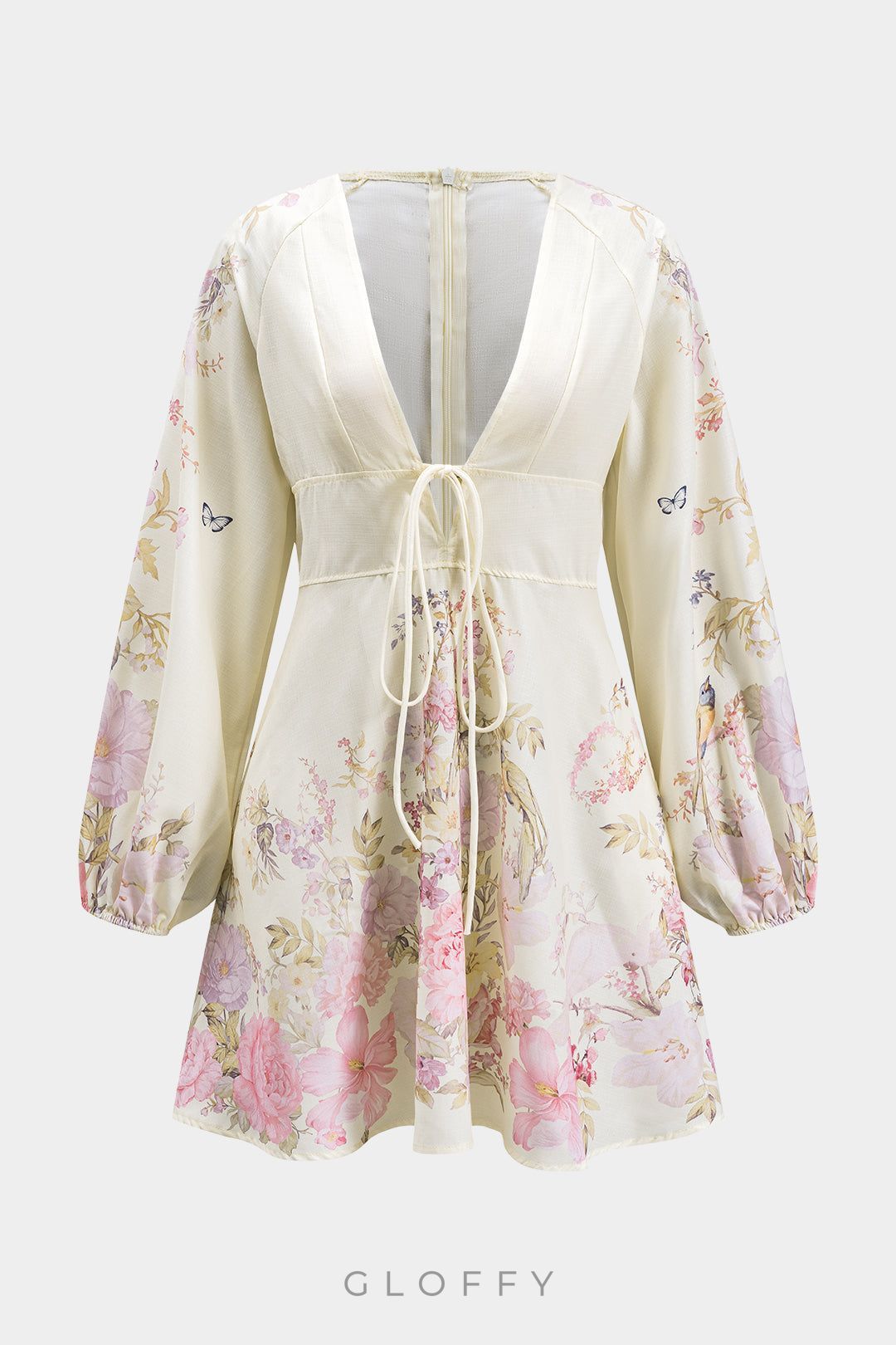 Juliette Bağcıklı Uzun Kollu Mini Elbise