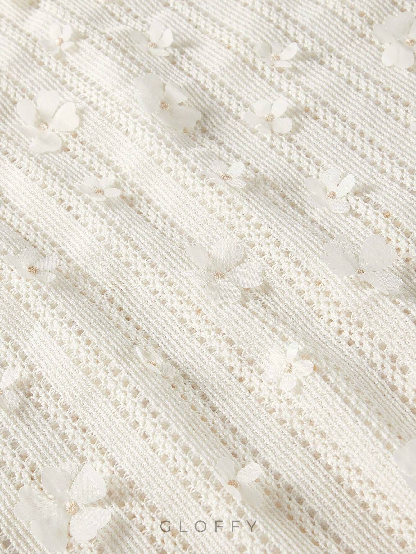 Mona Dantel İşlemeli Midi Örgü Elbise