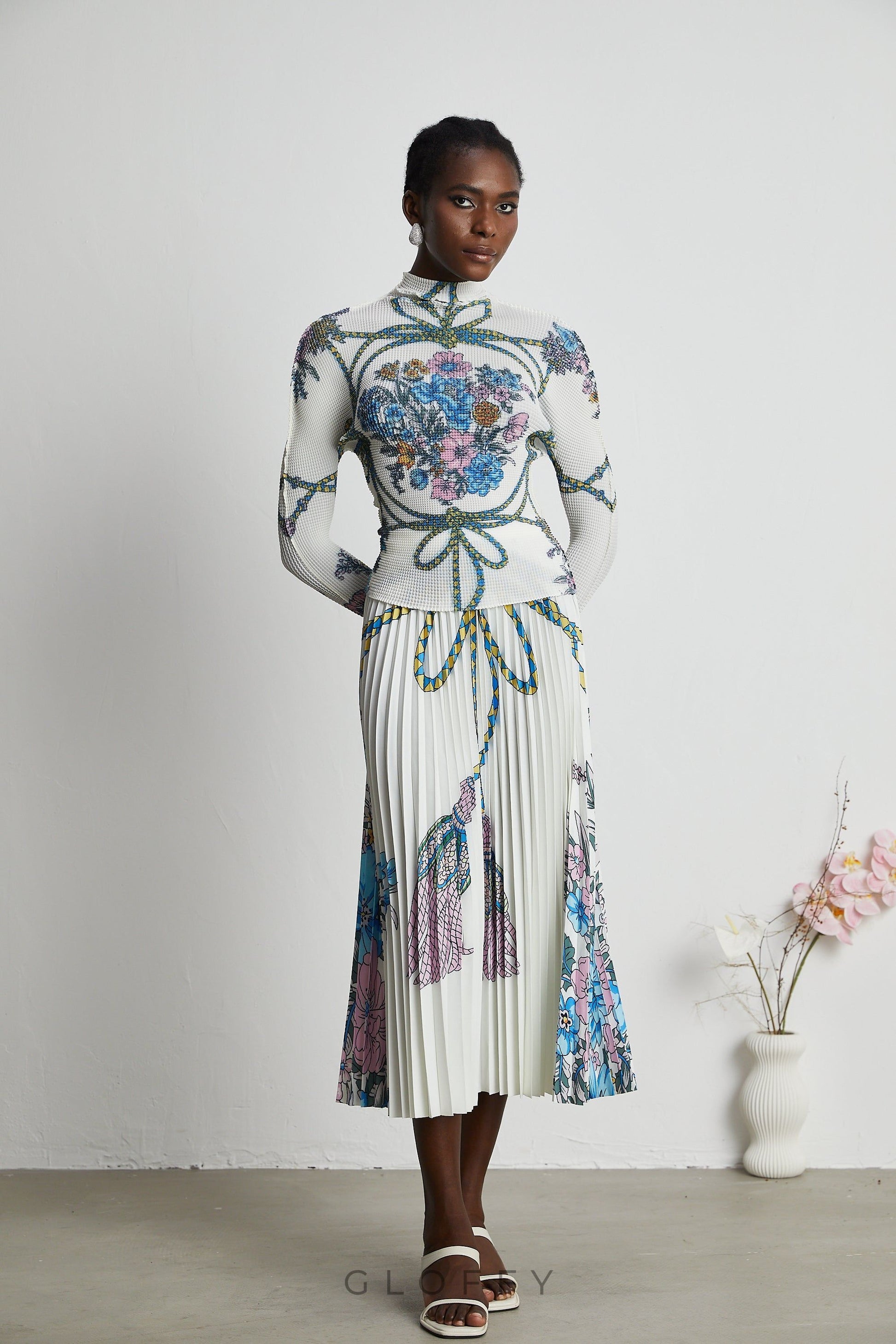 Huguette Örgü Bluz ve Etek Takımı