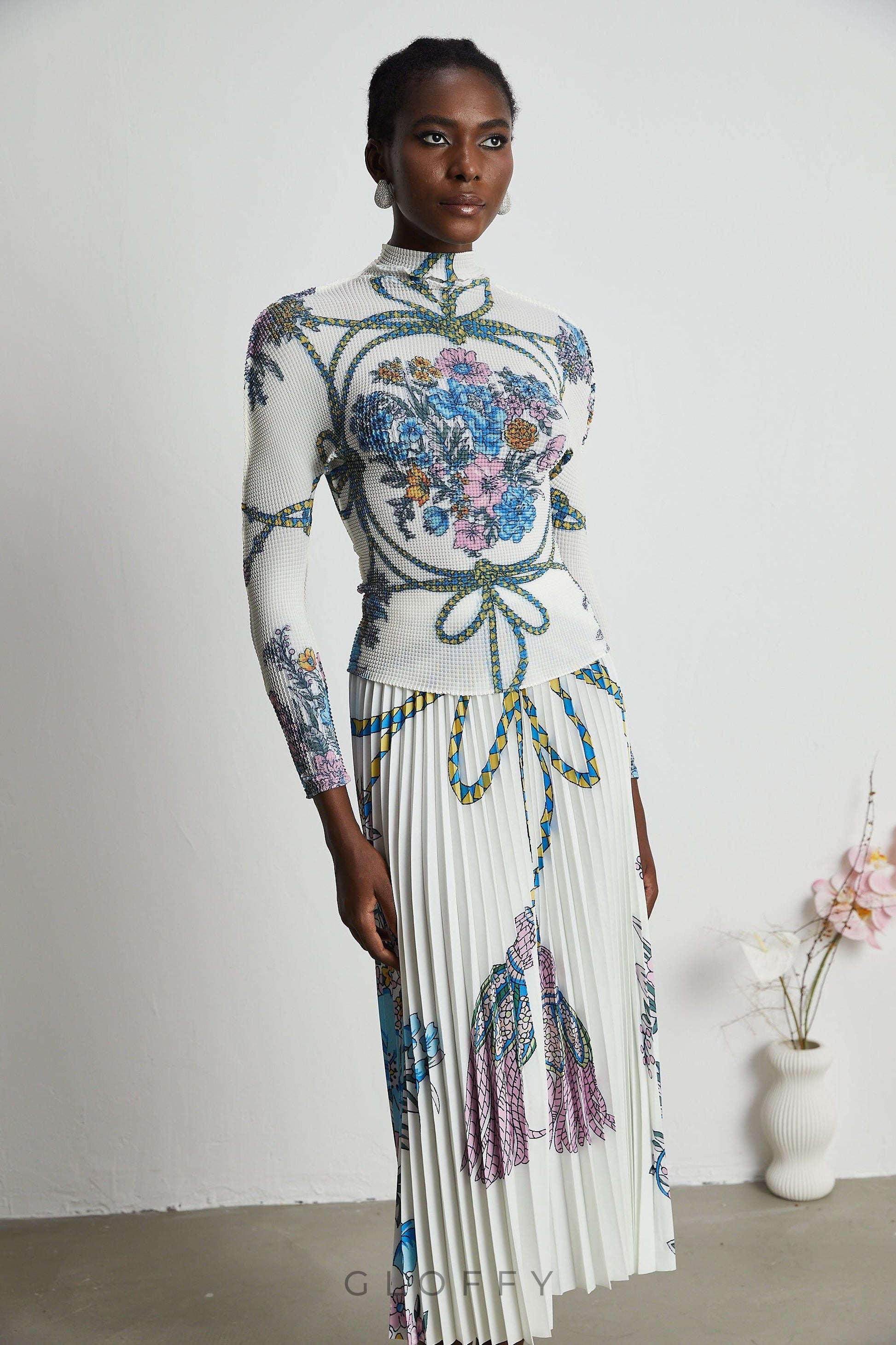 Huguette Örgü Bluz ve Etek Takımı