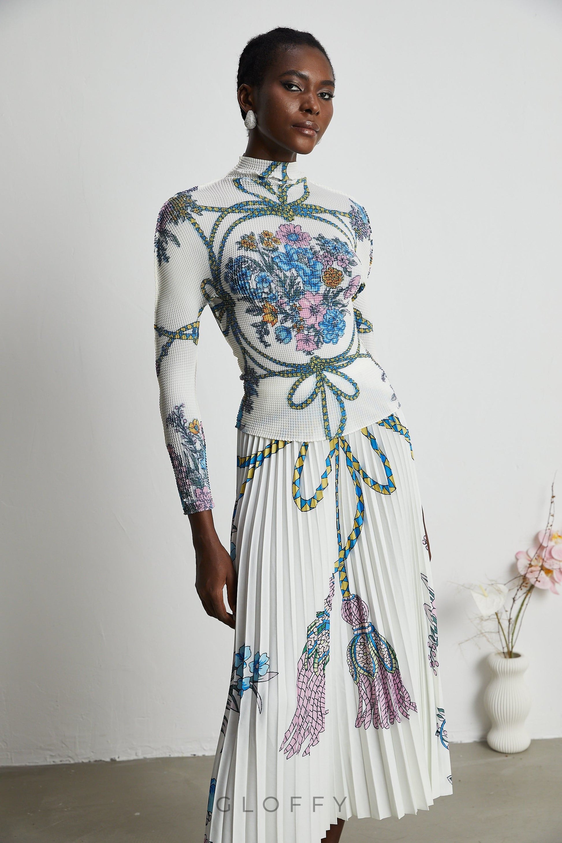 Huguette Örgü Bluz ve Etek Takımı