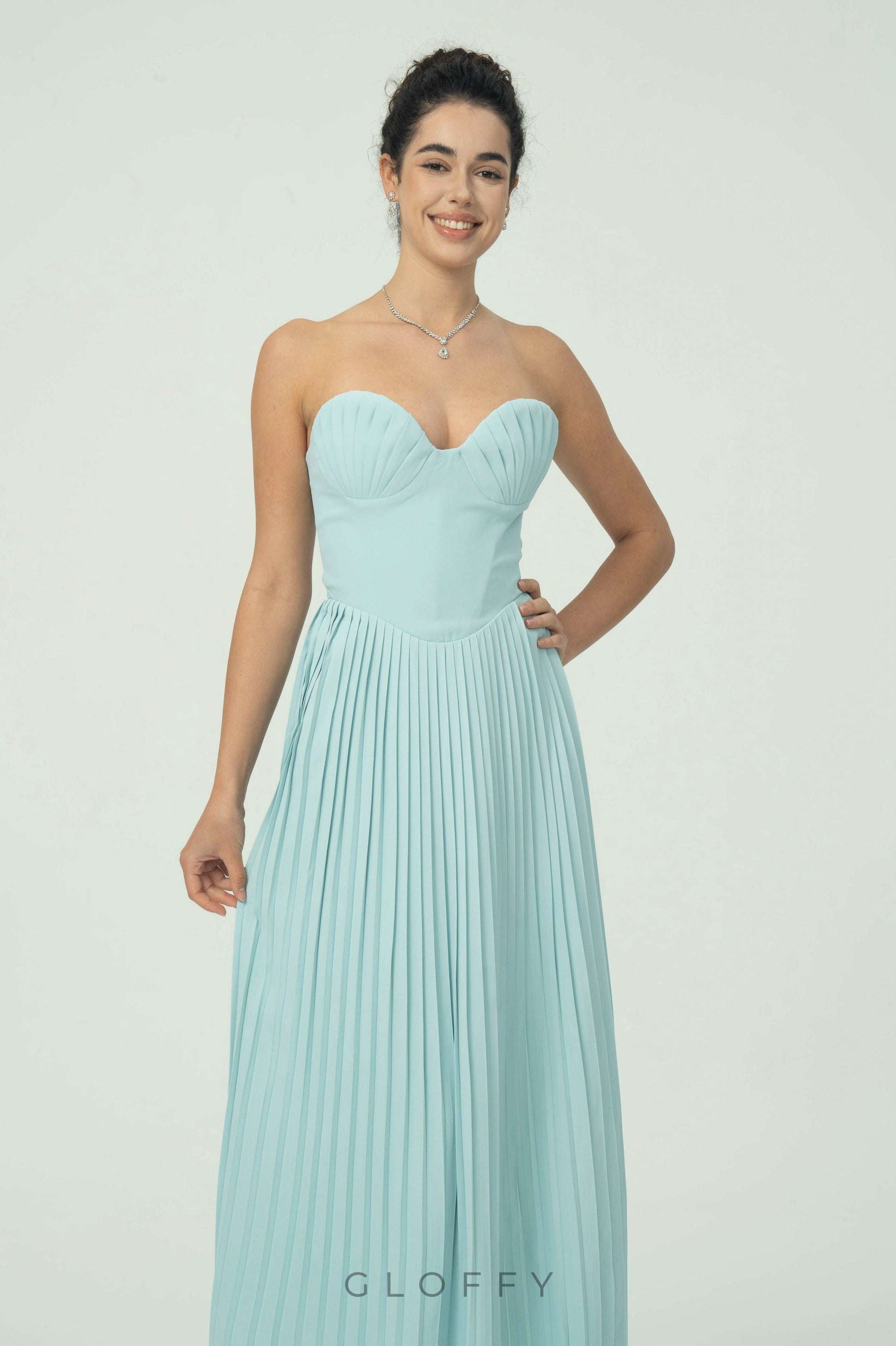 Élodie Straplez Piliseli Korse Formlu Maxi Elbise