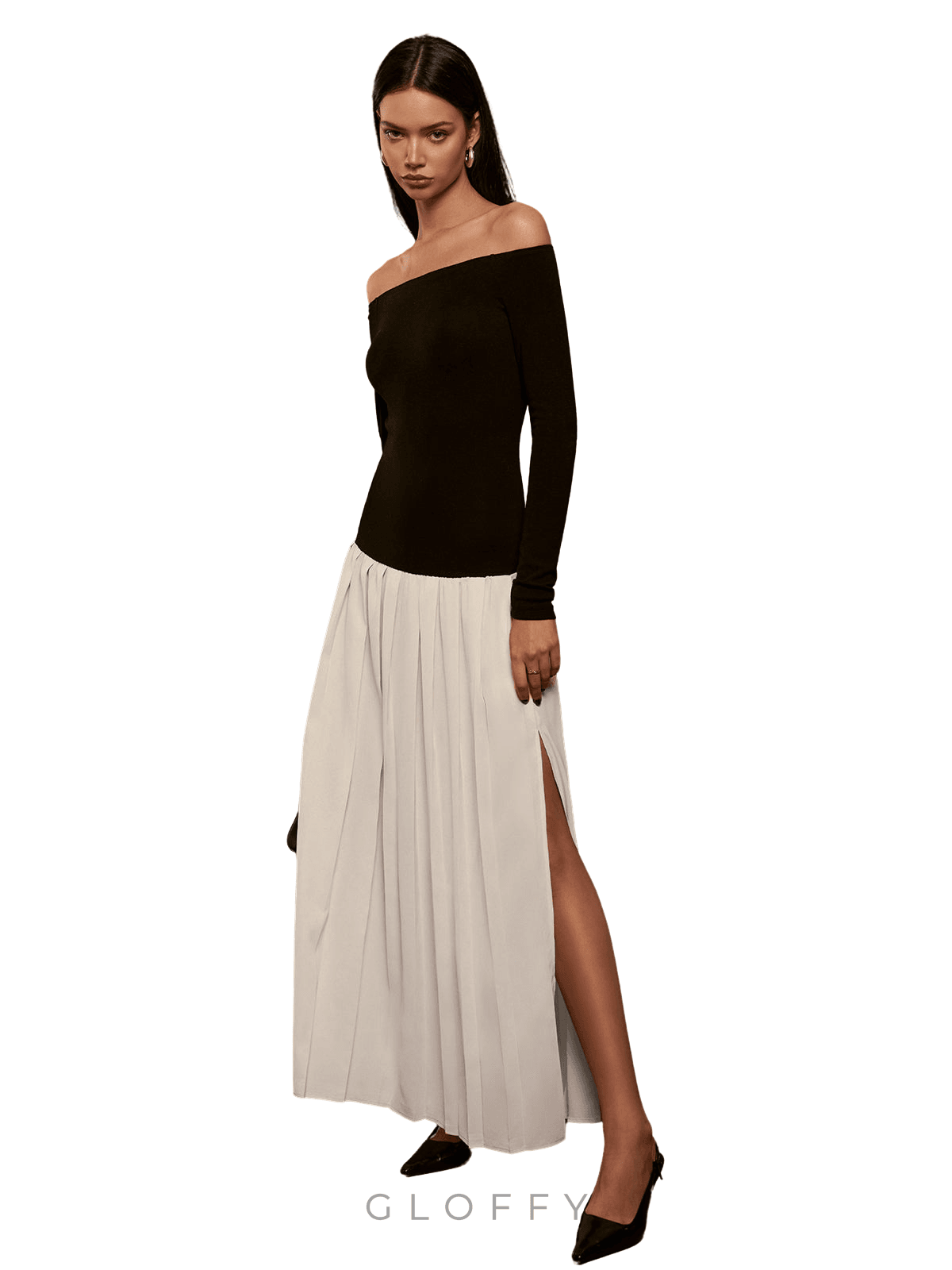 Amaris İki Renkli Maxi Elbise