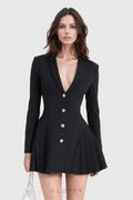 Acosta Pileli Blazer Mini Elbise