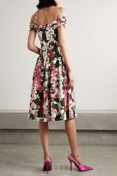 Alianora Off-Shoulder Midi Elbise