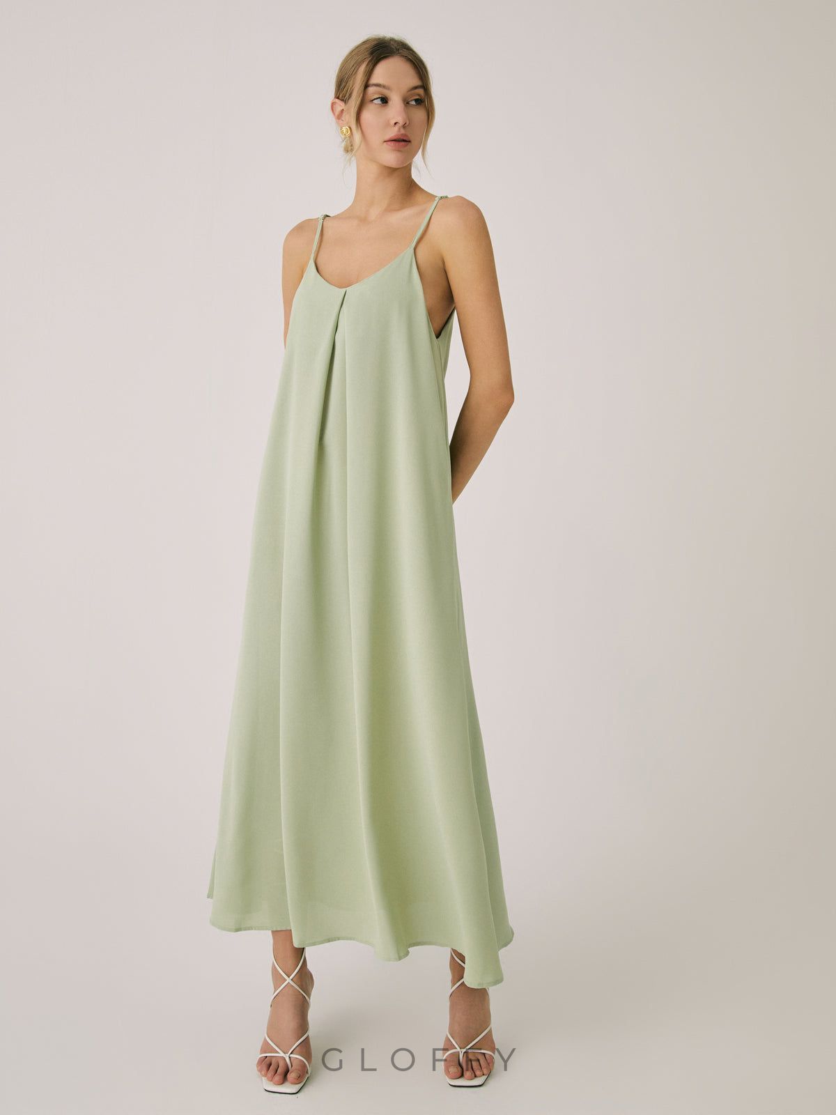 Melisande İnce Askılı Maxi Elbise