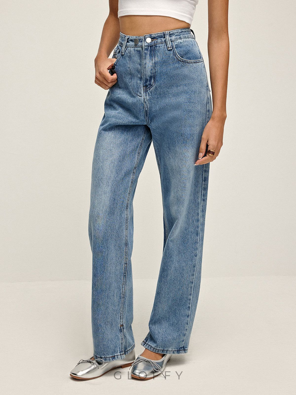 Aurora Yüksek Bel Denim Jeans