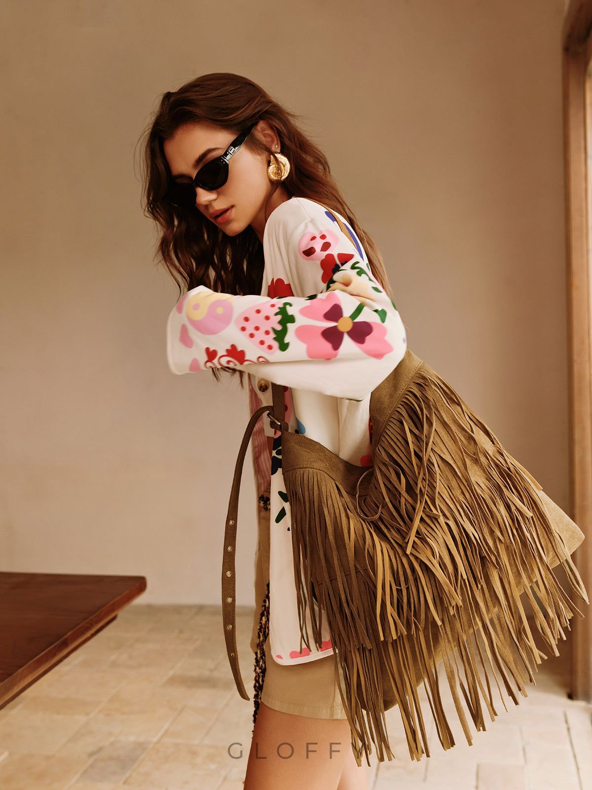 Bohem Tokalı Püsküllü Omuz Çantası