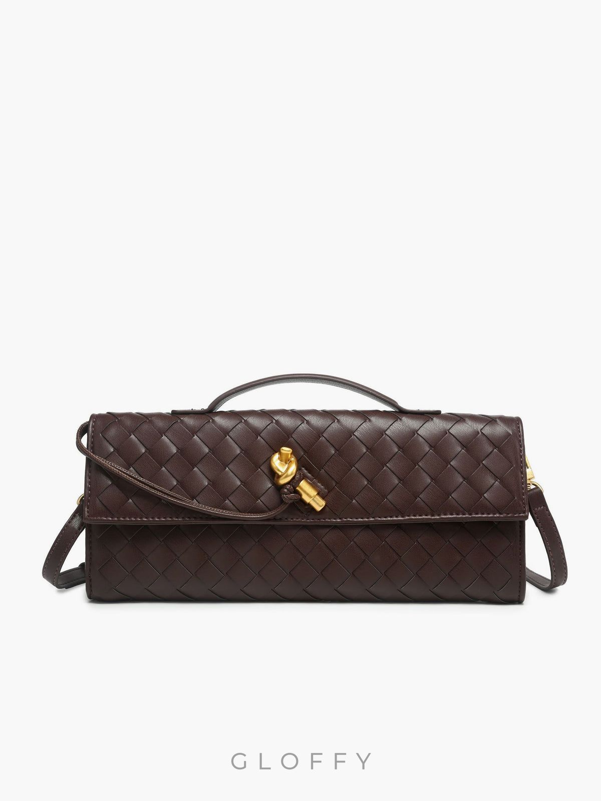 İki Yönlü Örgü Kapaklı Clutch Omuz Çantası