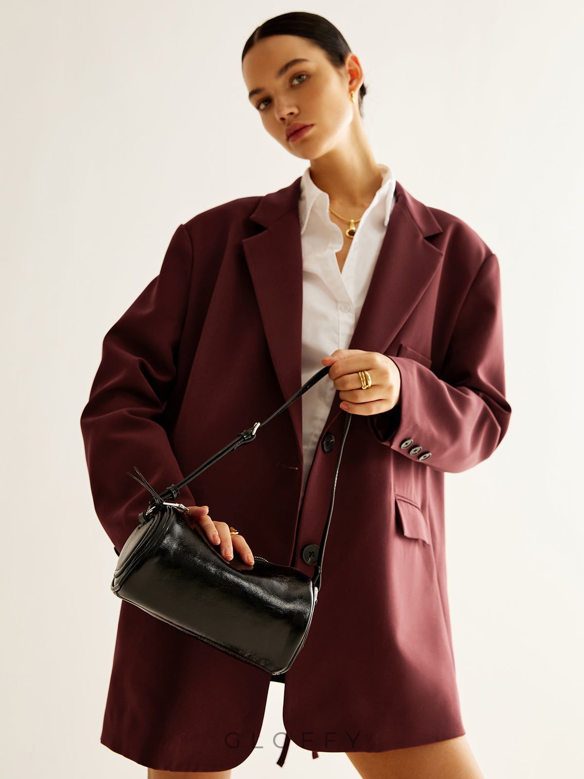 Silindir Fermuarlı Bowling Omuz Çantası