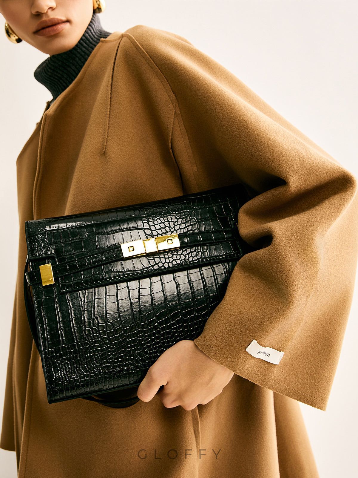 Timsah Kabartmalı Omuz Tofu Çantası