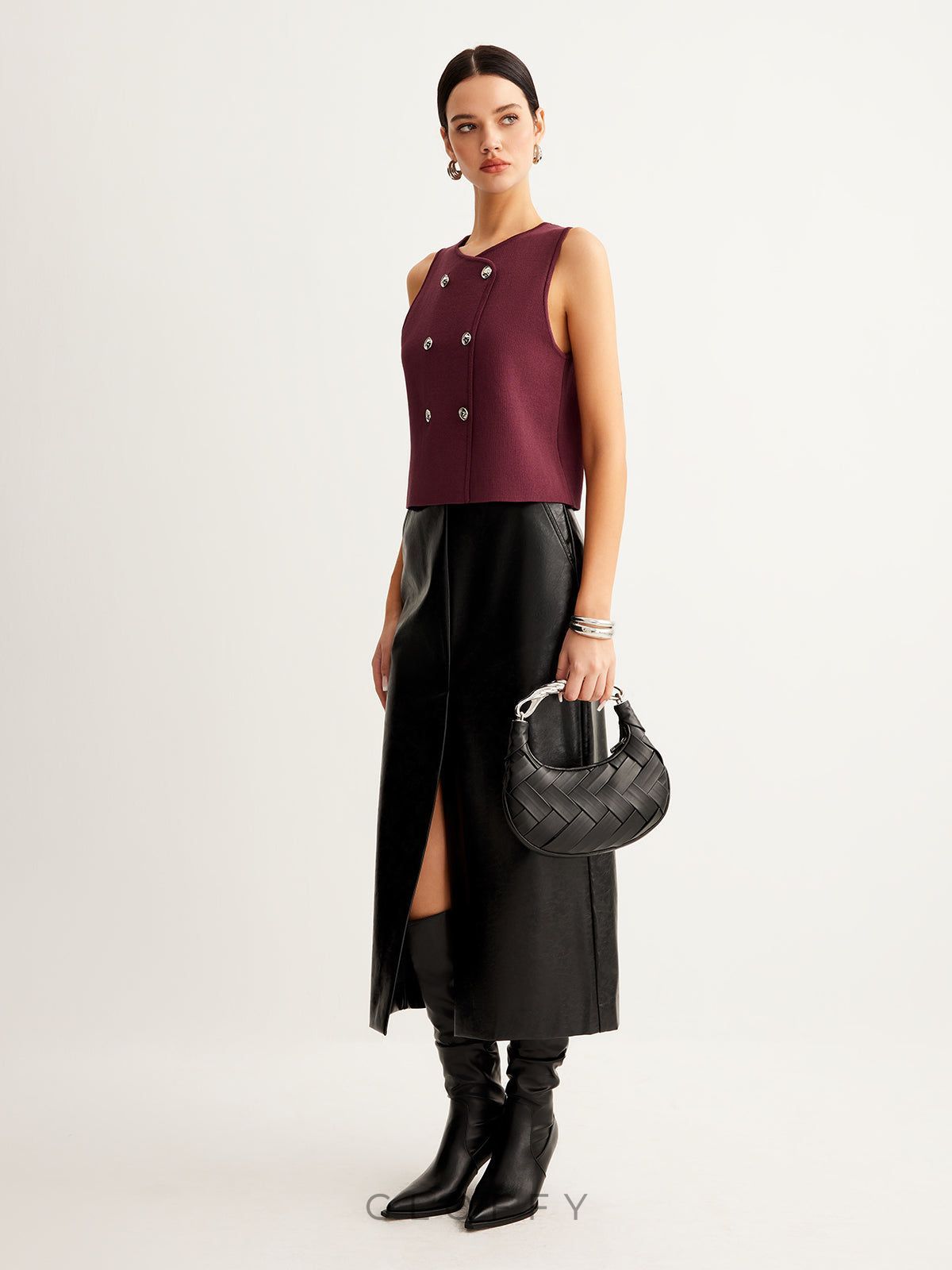 Selina Düğmeli Slim Fit Yelek