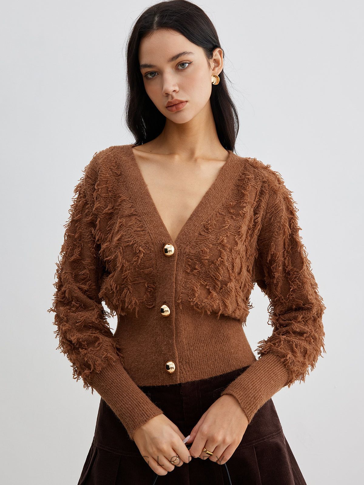 Püsküllü Paça Düğmeli Büzgülü Hırka