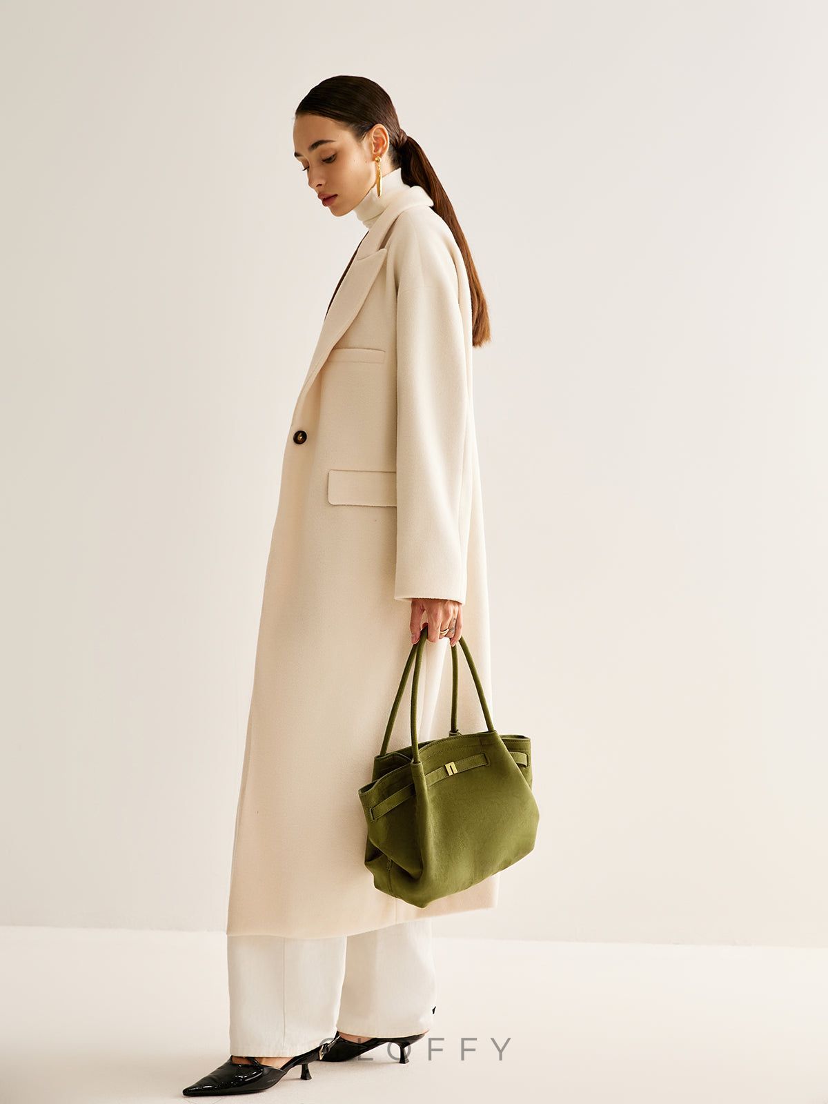 Süet Pliseli Üst Saplı Çanta