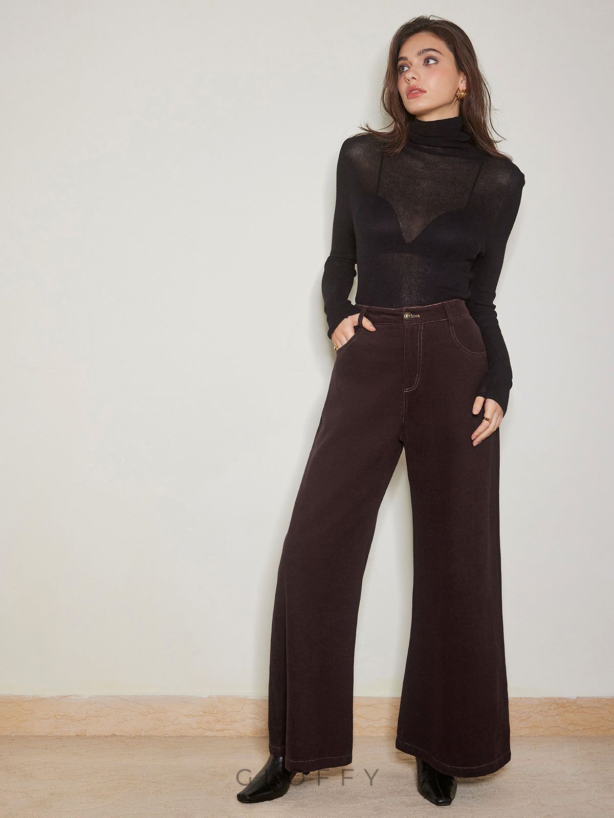 Amara Geniş Paça Denim Jeans