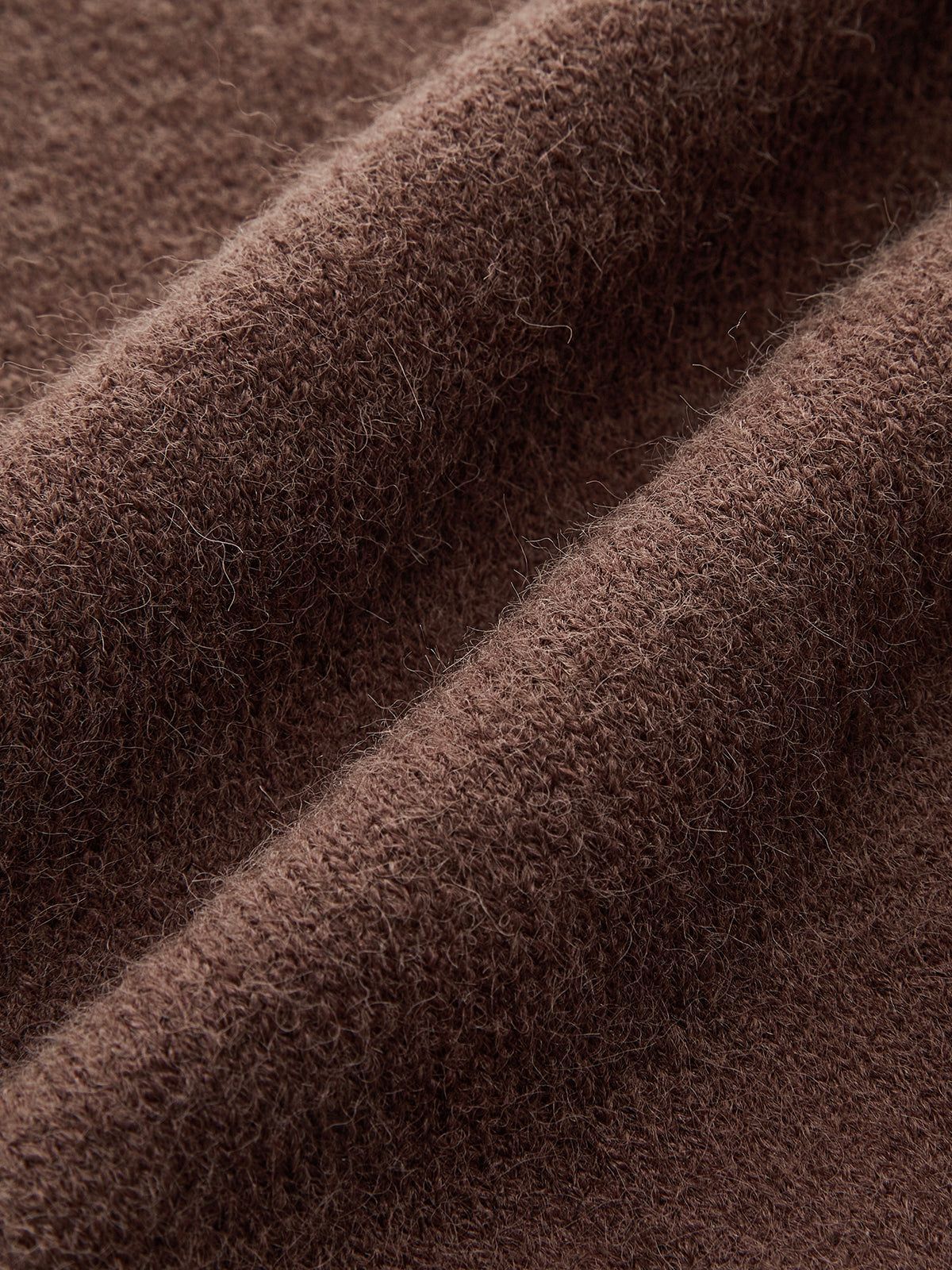 Düğme Detaylı Fitilli Triko Hırka – Kahverengi