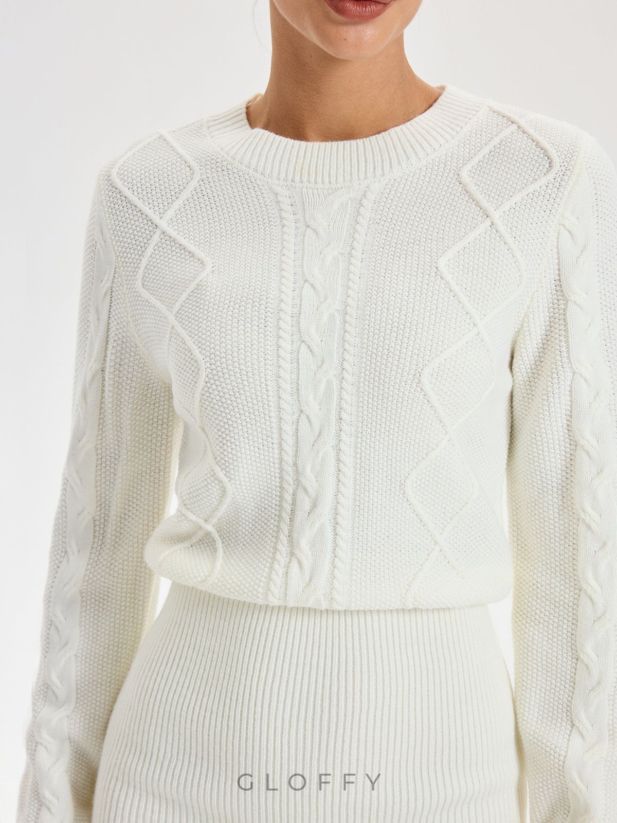 Kablo Örgü Bisiklet Yaka Elbise Kazak