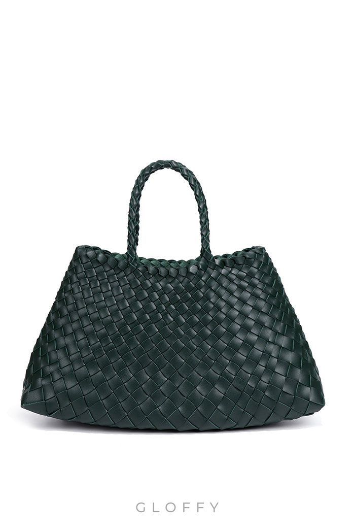 Aveline Örgü Detaylı Büyük Hakiki Deri Çanta