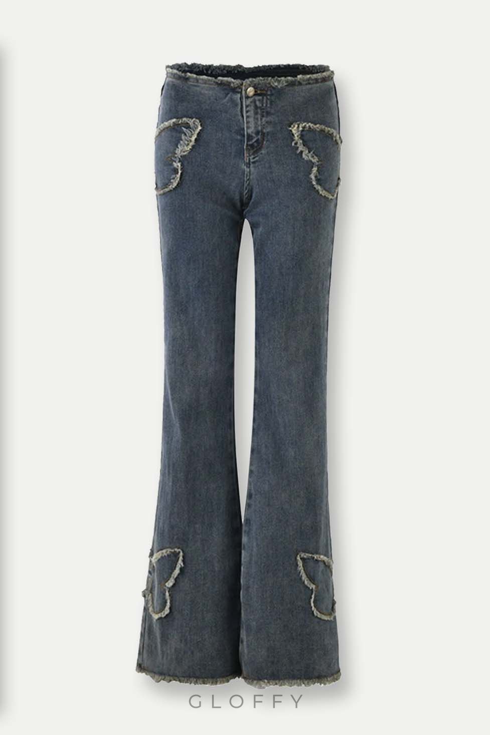 Belinda Kelebek Detaylı Denim Kot Pantolon