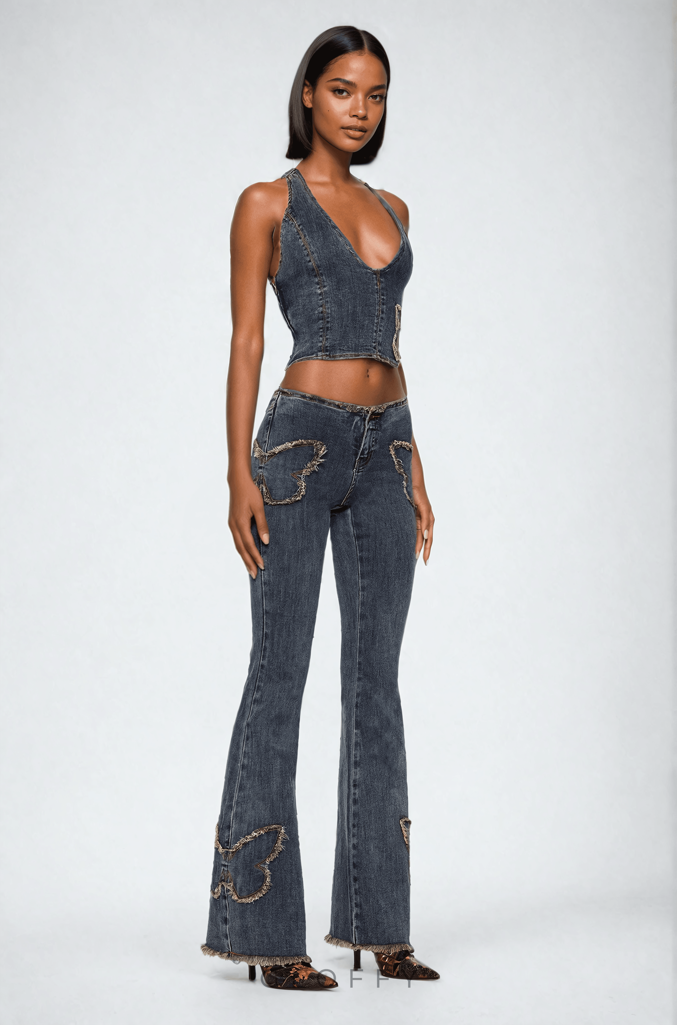 Belinda Kelebek Detaylı Denim Kot Pantolon