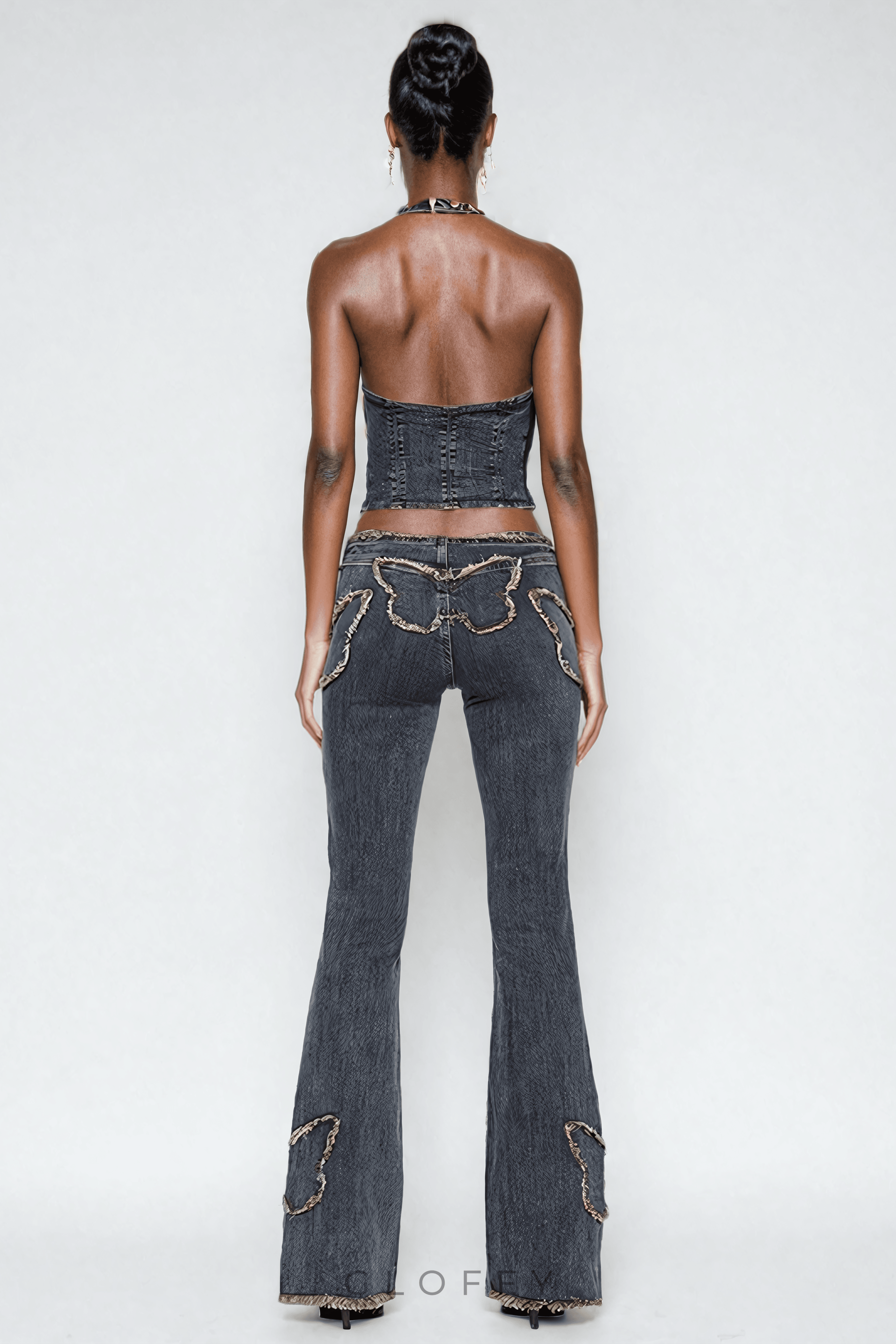 Belinda Kelebek Detaylı Denim Kot Pantolon