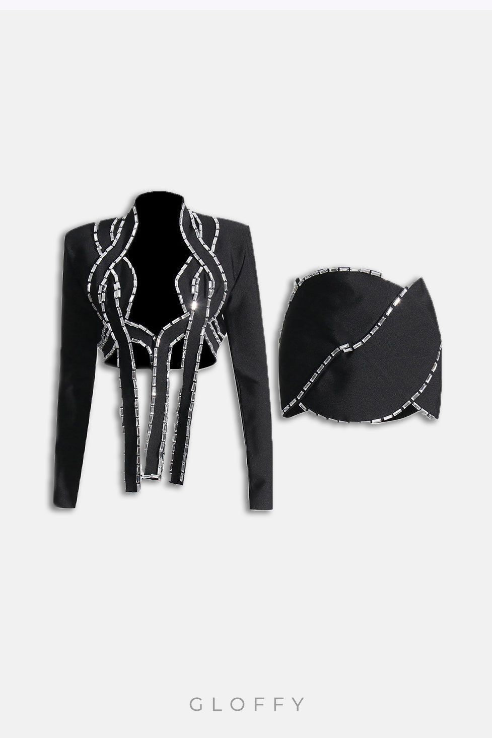 Blake Süslemeli Bandaj Detaylı Kısa Blazer Takım