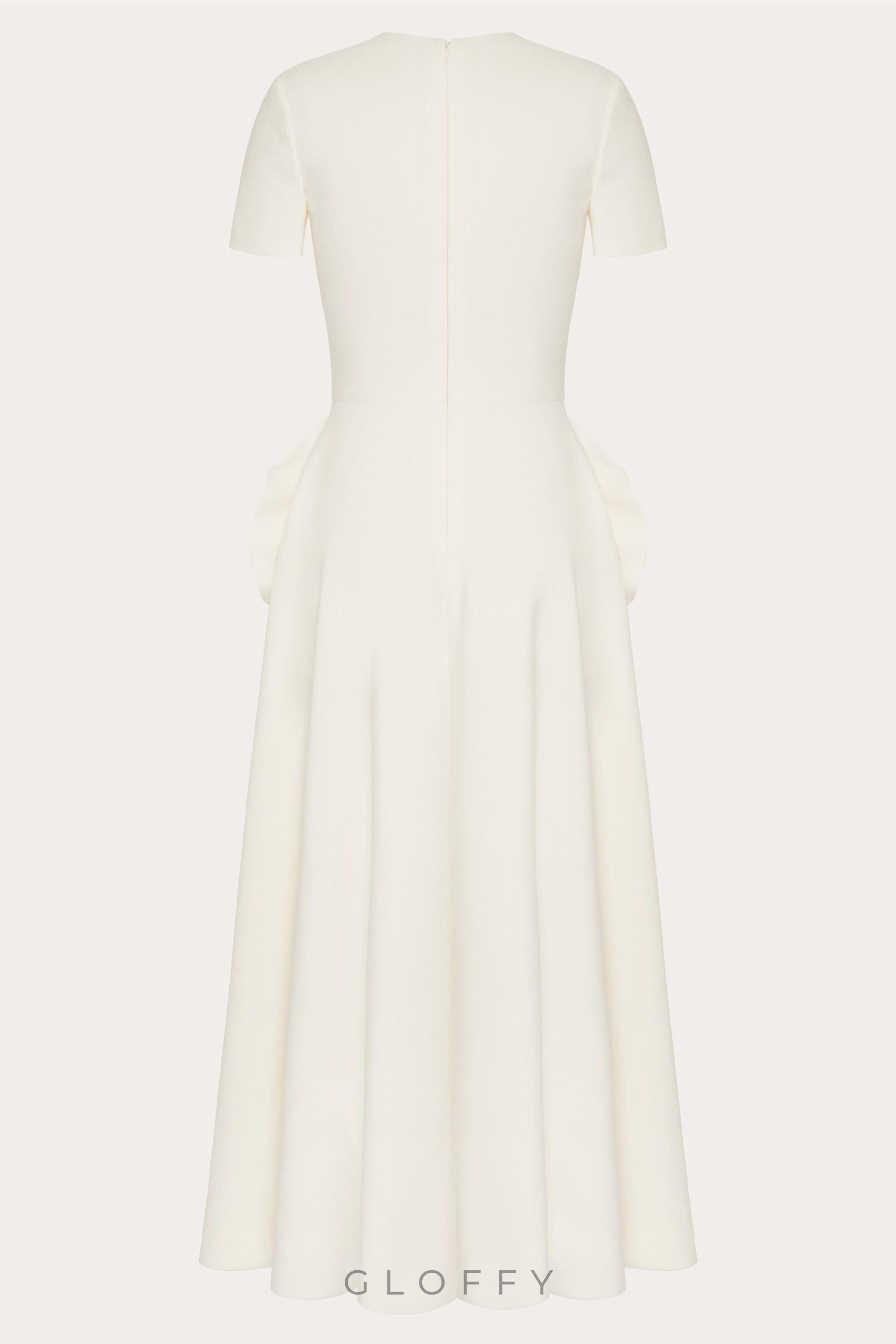 Jared Floral Aplike Kısa Kollu Midi Elbise