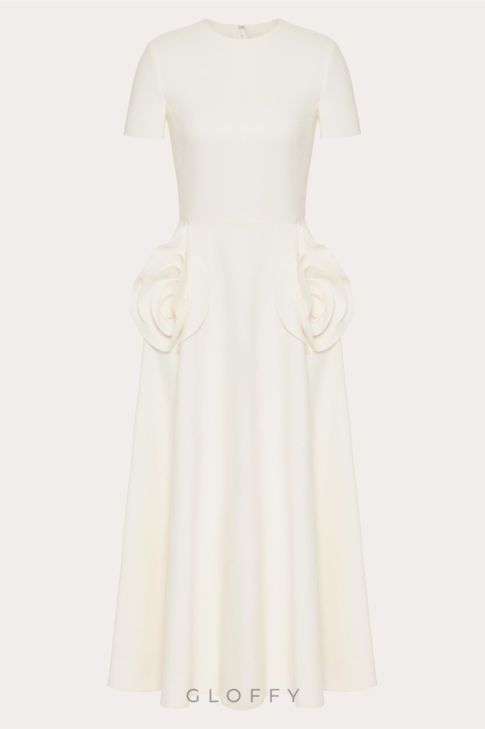 Jared Floral Aplike Kısa Kollu Midi Elbise