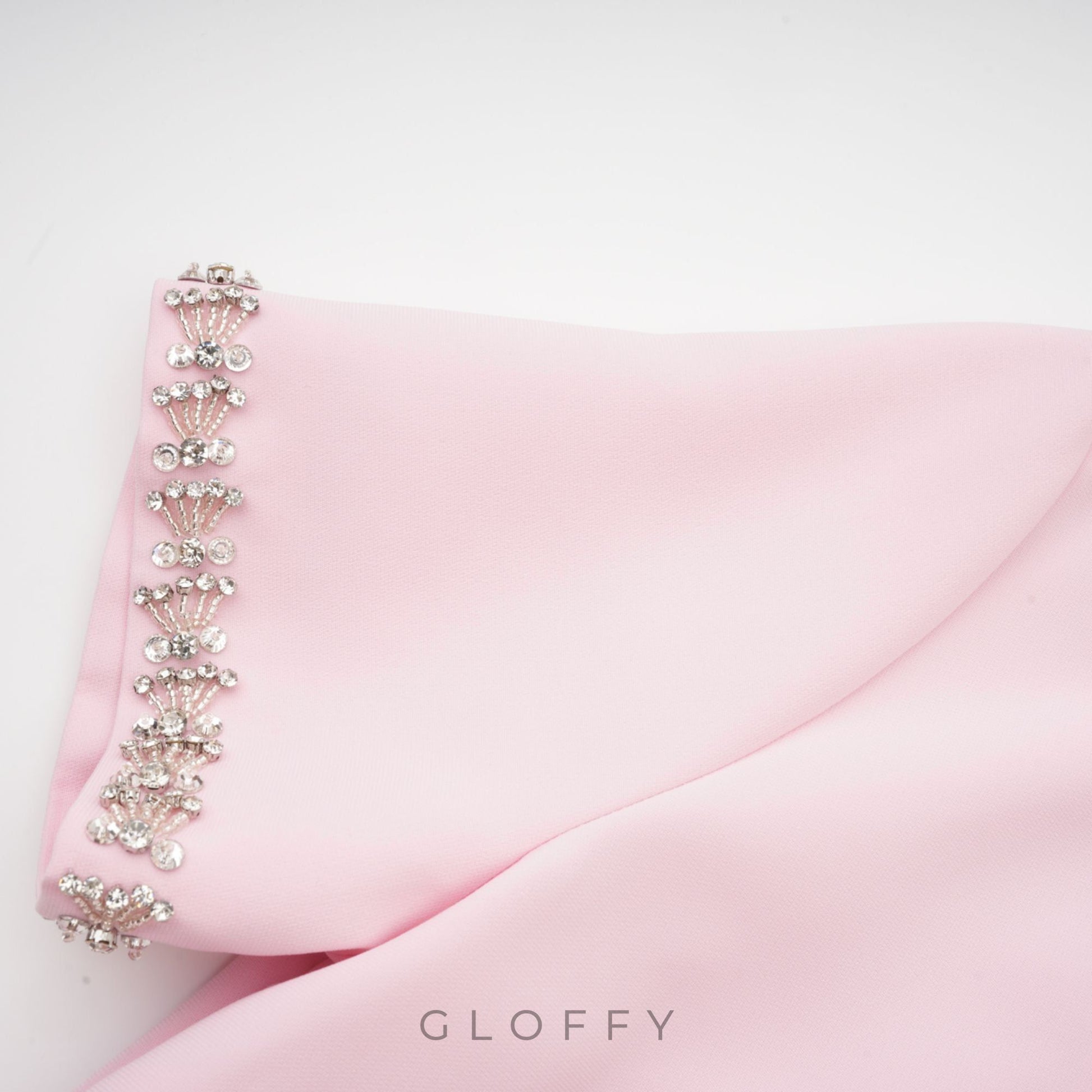 Zoe Fiyonklu Kristal İşlemeli Midi Elbise