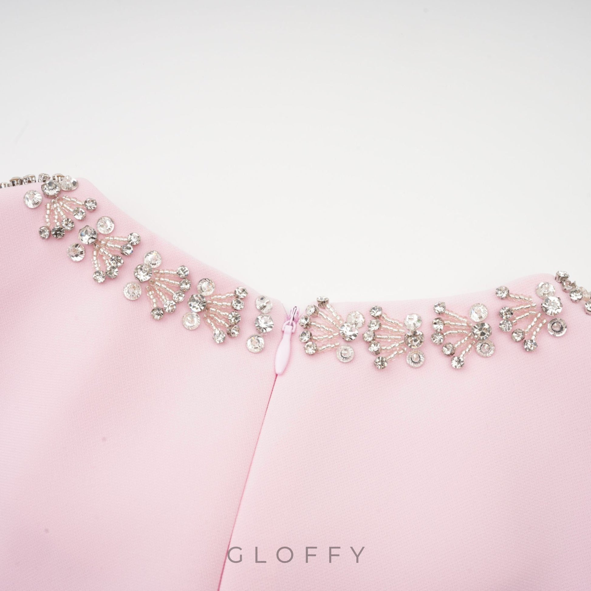 Zoe Fiyonklu Kristal İşlemeli Midi Elbise