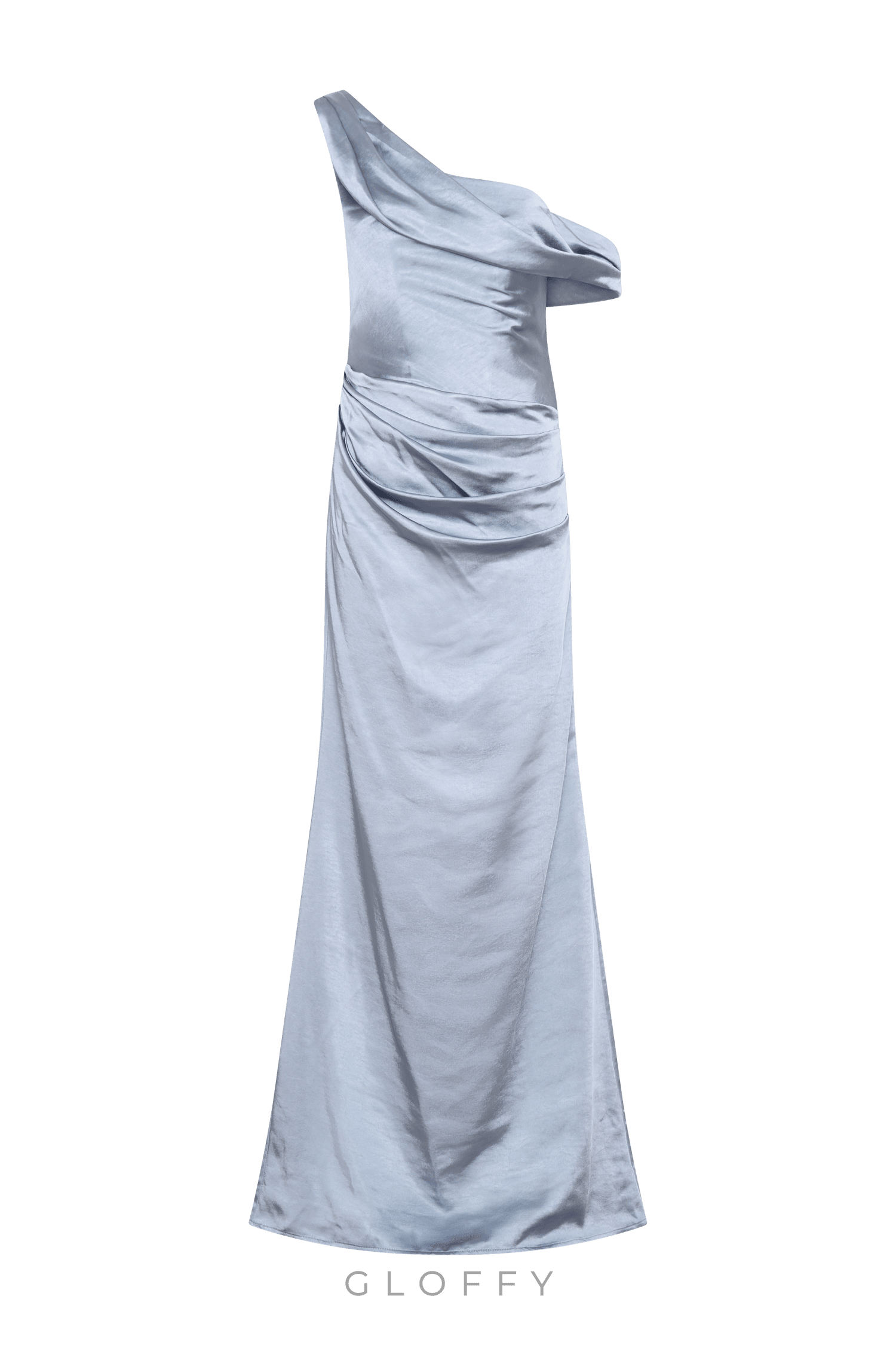 Soraya Saten Dokulu Tek Omuz Elbise