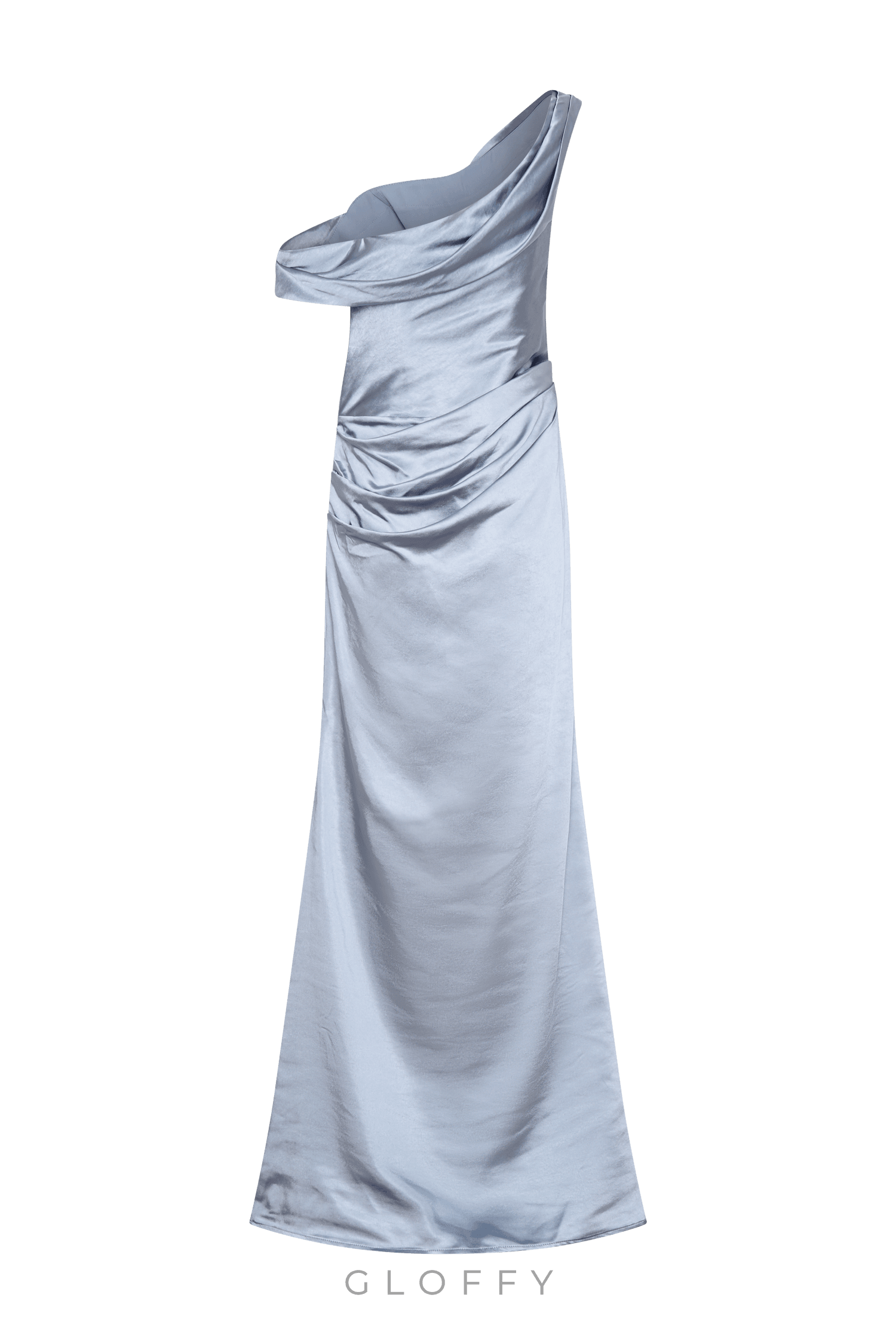 Soraya Saten Dokulu Tek Omuz Elbise