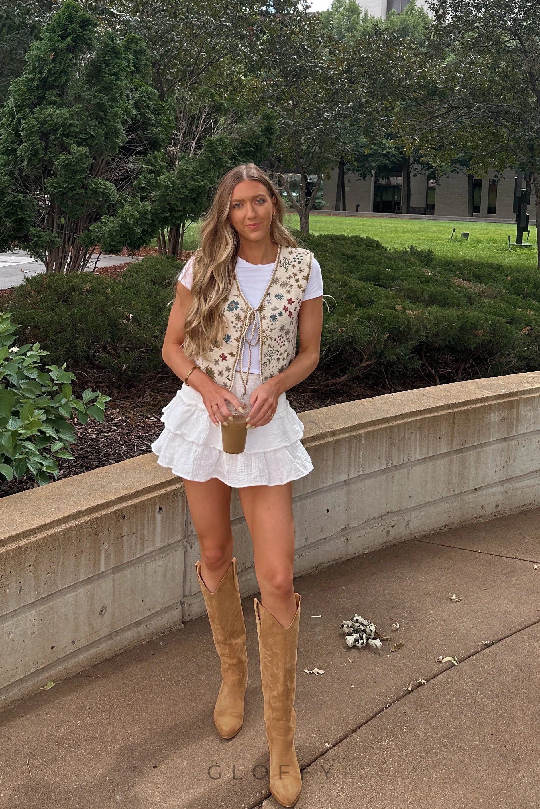 Flora Vintage İşlemeli Yelek