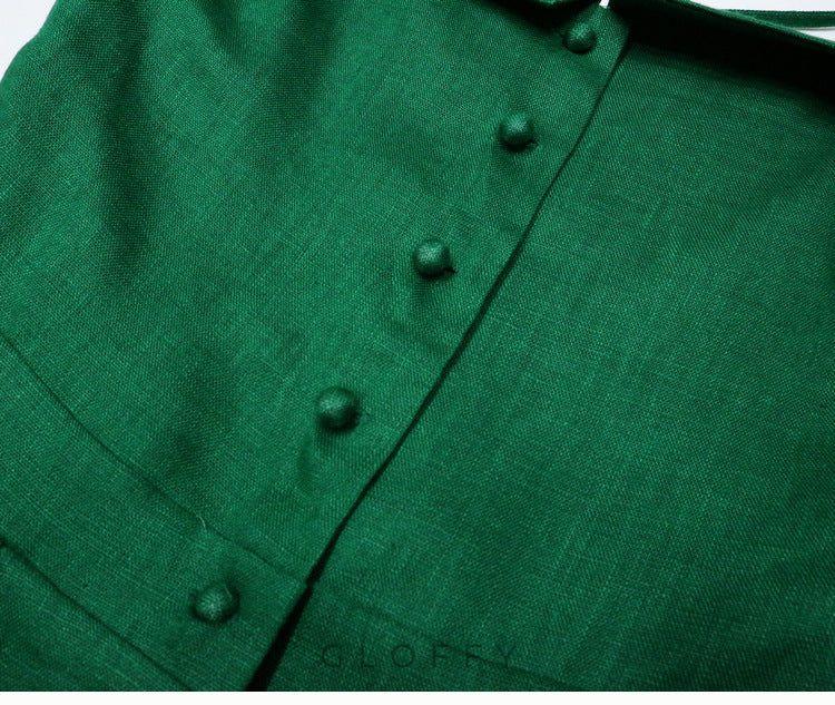 Marcelle Bağcıklı Sırt Detaylı Düğmeli Midi Elbise