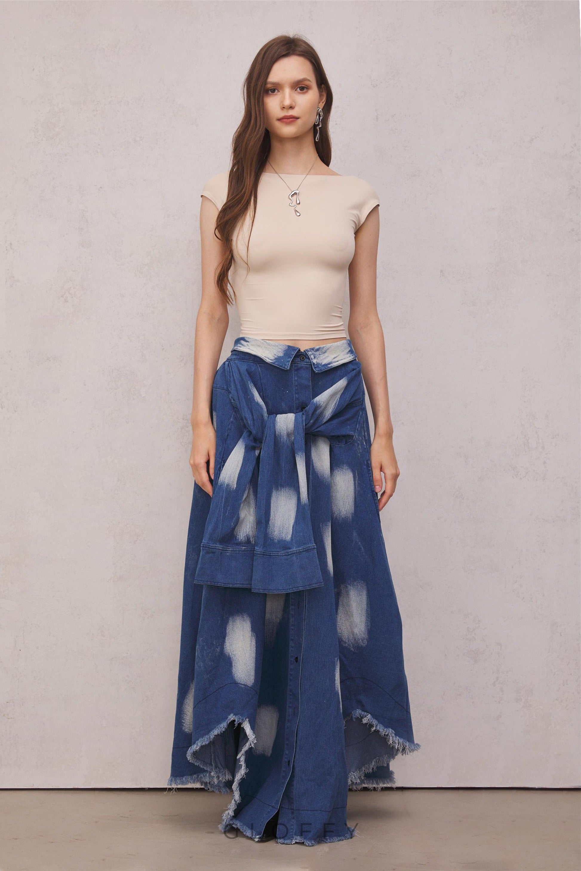 Lara Tie-Dye Bağcıklı Maxi Etek