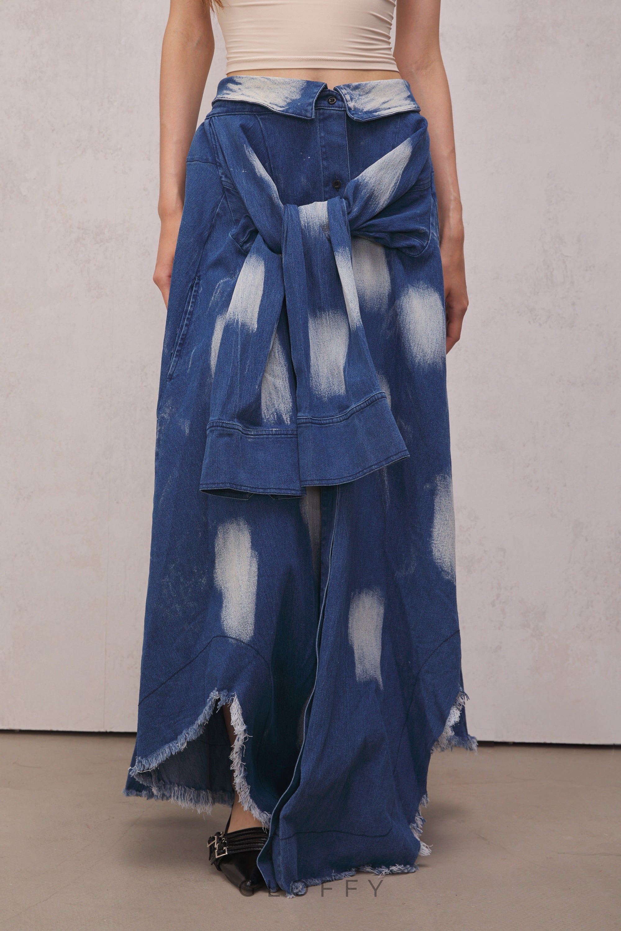 Lara Tie-Dye Bağcıklı Maxi Etek