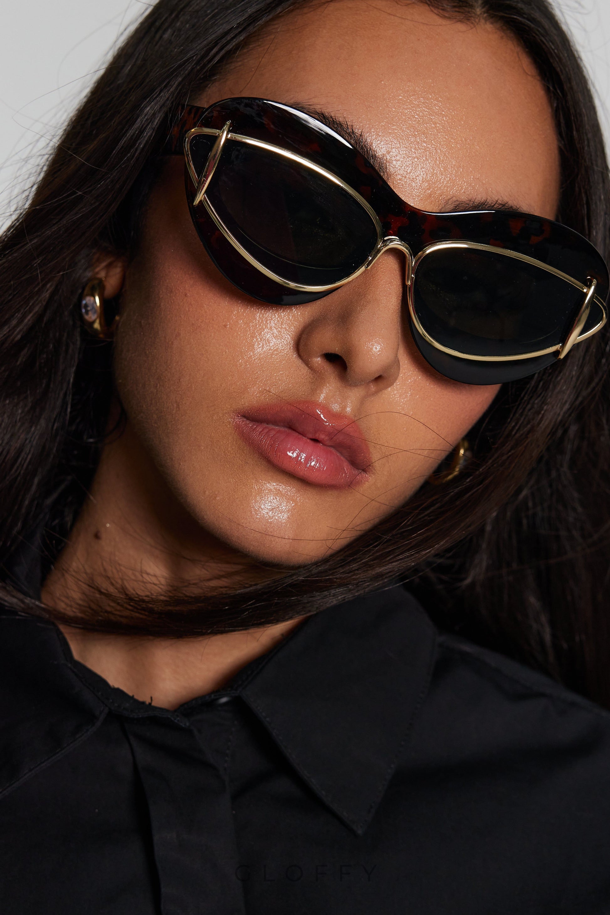 Maddie Leopar Desenli Metal Güneş Gözlüğü