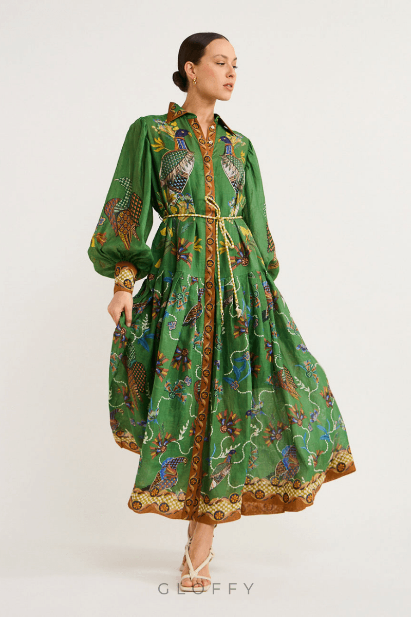 Marcella Balon Kol Maxi Elbise