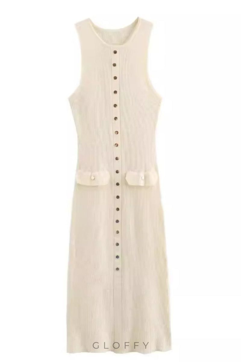 Ribbed Casual Chic Midi Elbise