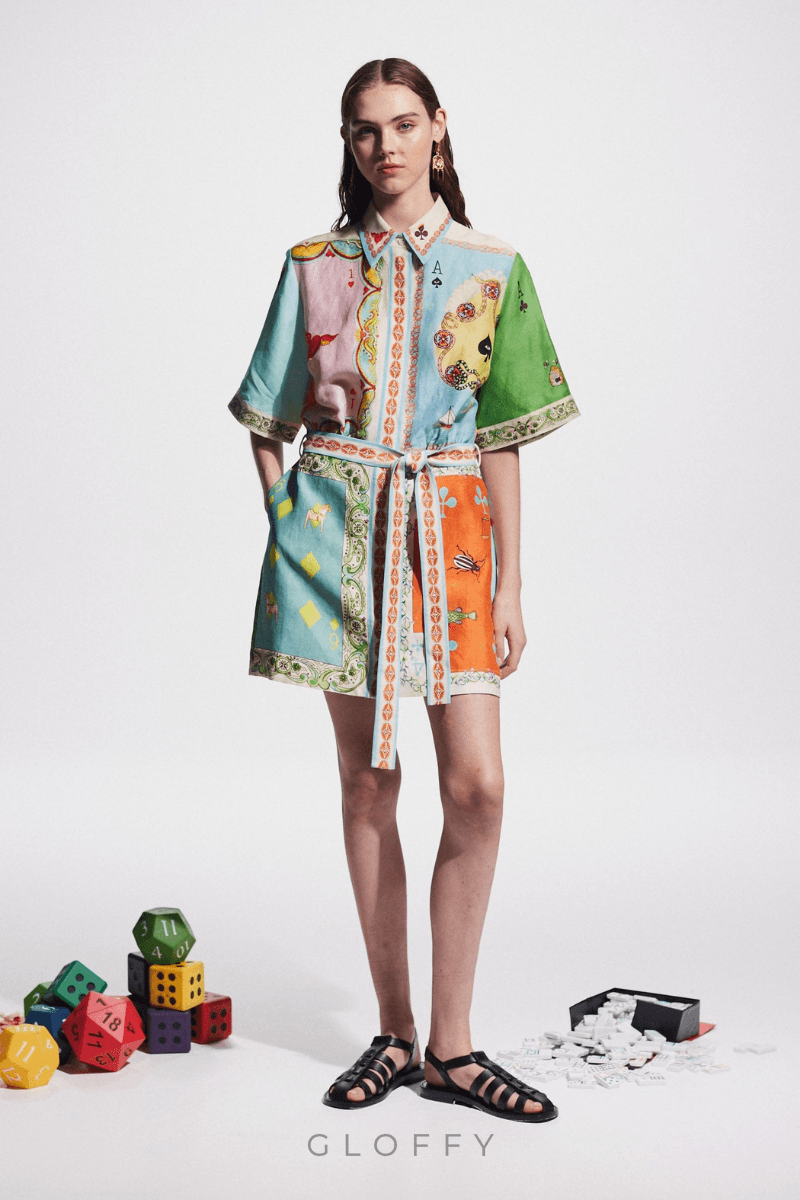 Prunelle Patchwork Baskılı Mini Elbise