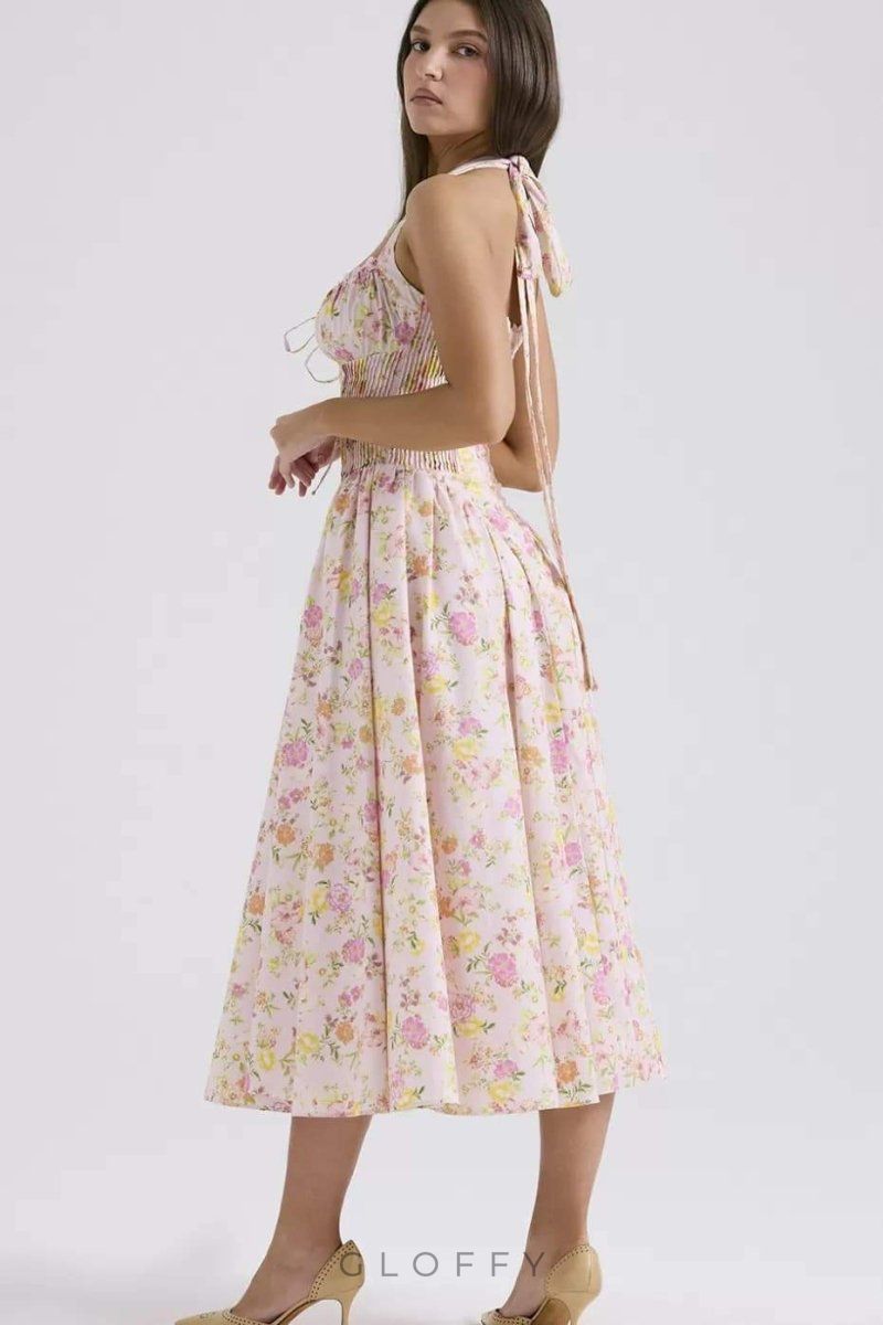 Abigail Halter Yaka Korse Midi Elbise