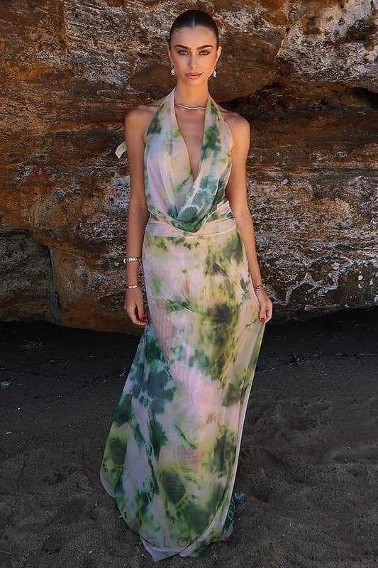 Antonia Halter Yaka Maxi Elbise
