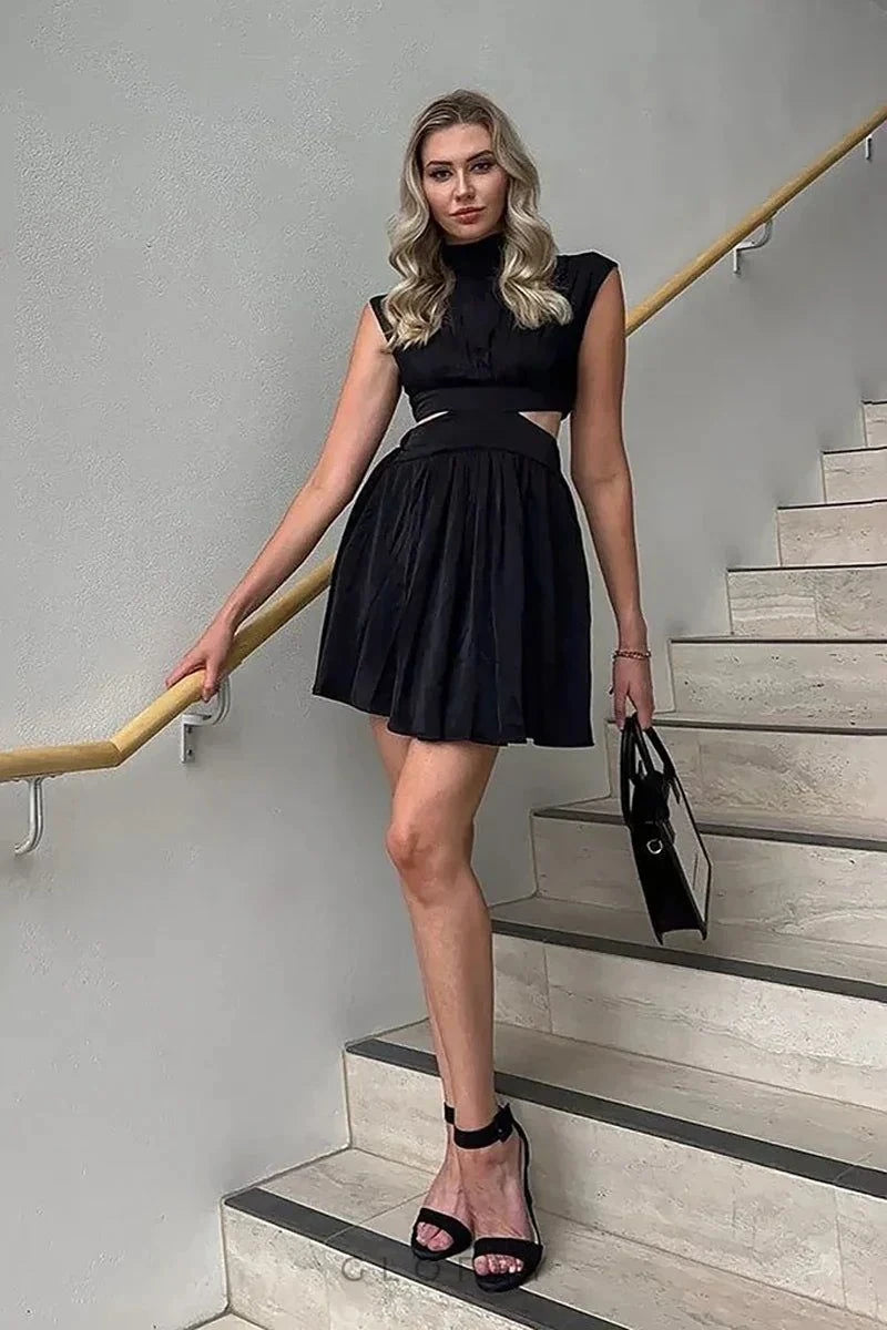 Beatrice Siyah Mini Elbise