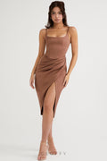 Amethyst Drape Midi Elbise