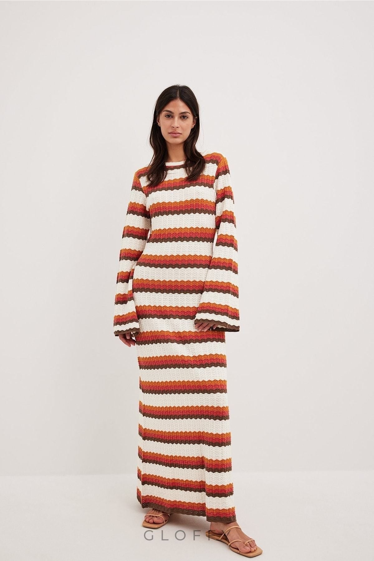 Calista Weaved Örgü Maxi Elbise
