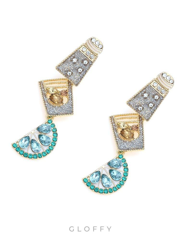 Kokteyl Pırlanta Damla Küpeler