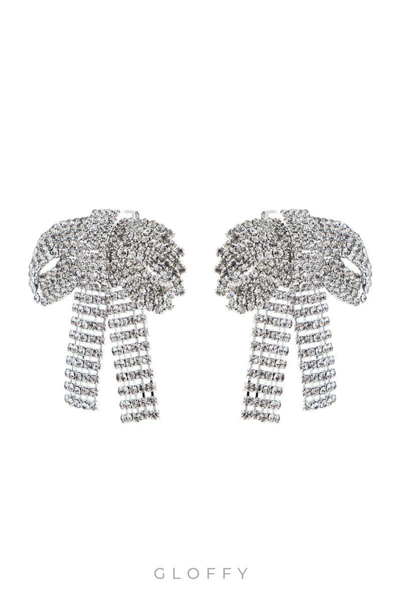 Kristal İşlemeli Fiyonk Küpeler