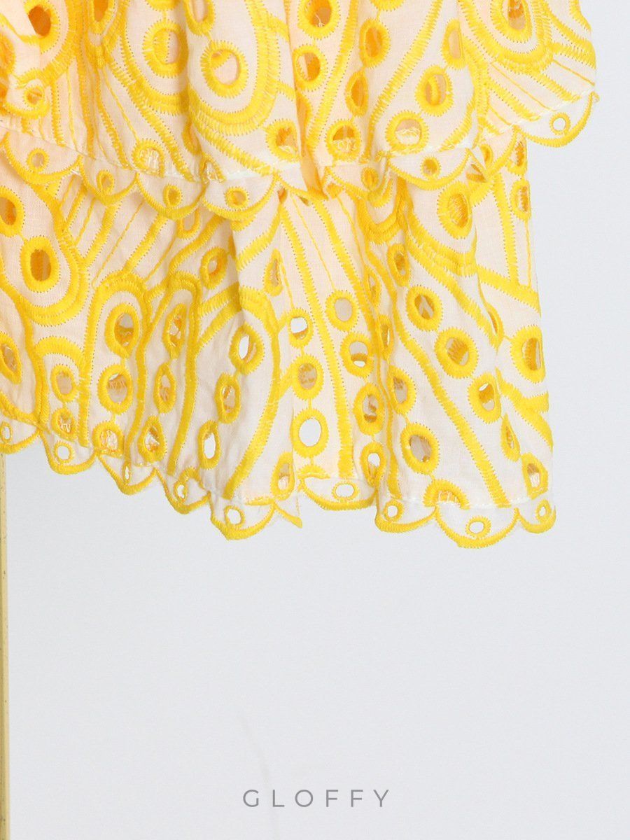 Dolly İşlemeli Dantel Katlı Fırfırlı Maxi Elbise Takım